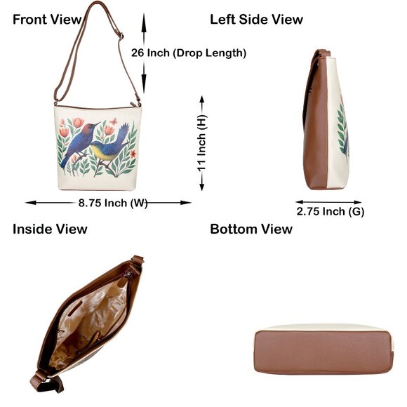 Printed Leather Crossbody Bag –Sling & Over the Shoulder Bag for Women-Daily Use - Picture 3 of 9